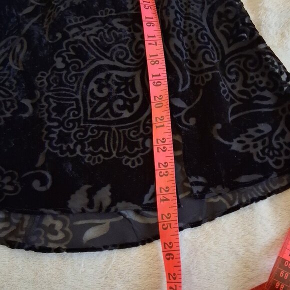 Frederick's of Hollywood Women's M Black Burnout Velvet Lace Y2K Mini Chemise - Picture 15 of 15